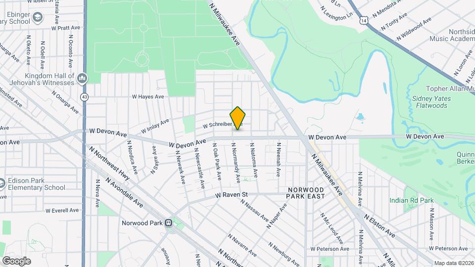 6626 W Devon Ave, Unit 1 Map and Location Details