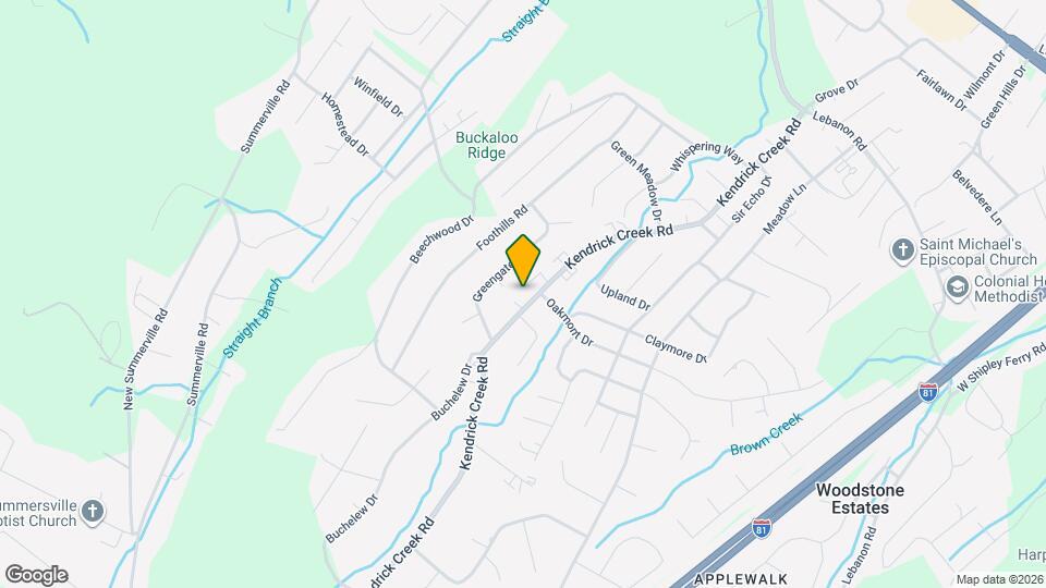 956 Kendrick Creek Rd Map and Location Details