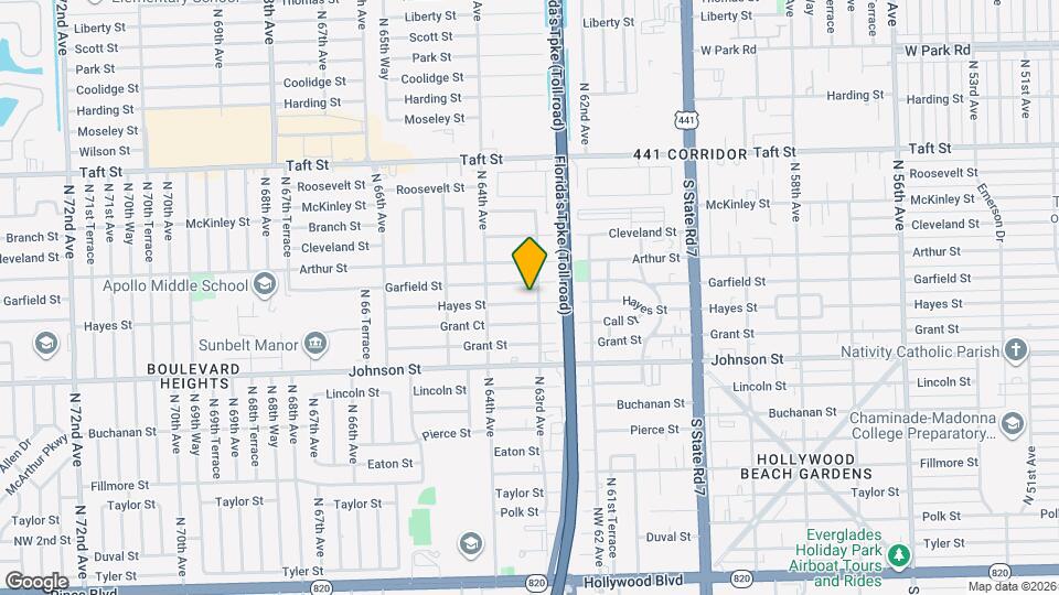 6305 Hayes St Map and Location Details