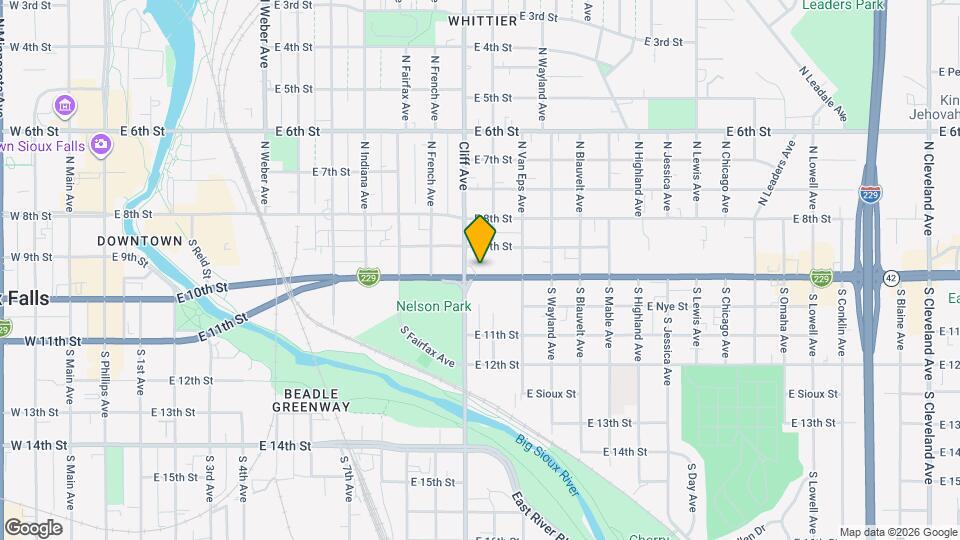 1212 E 10th St Map and Location Details