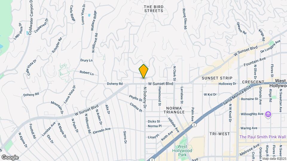 1111 N Doheny Dr Map and Location Details