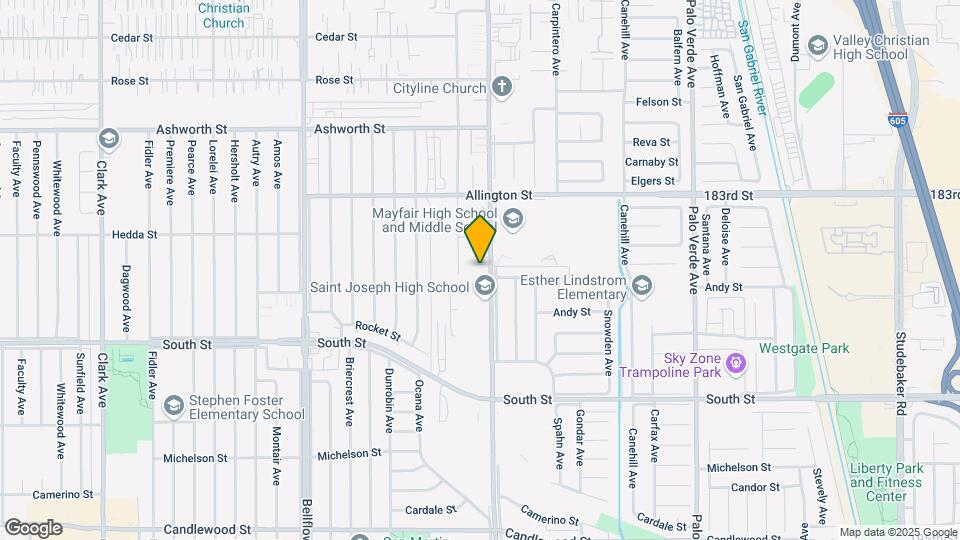 5907 Woodruff Ave Map and Location Details