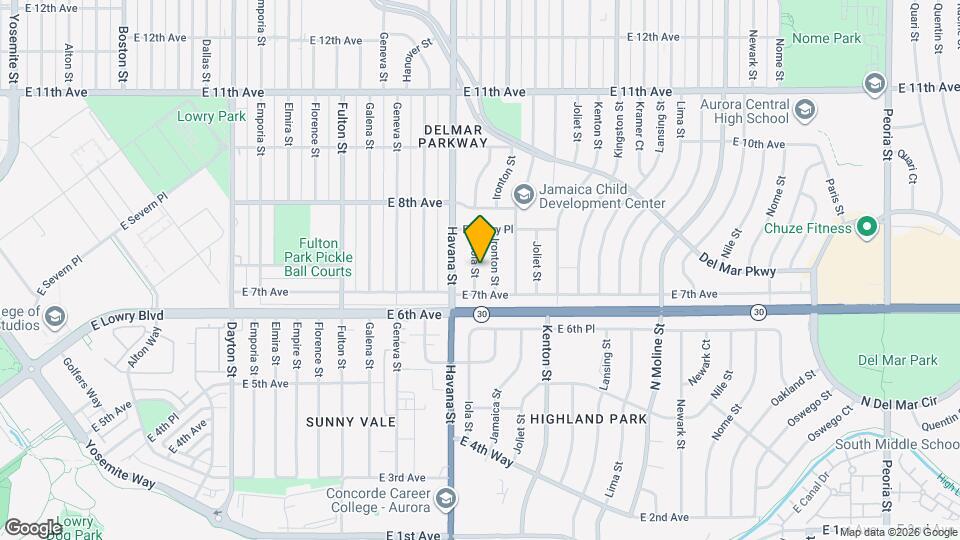 740 Iola St Map and Location Details