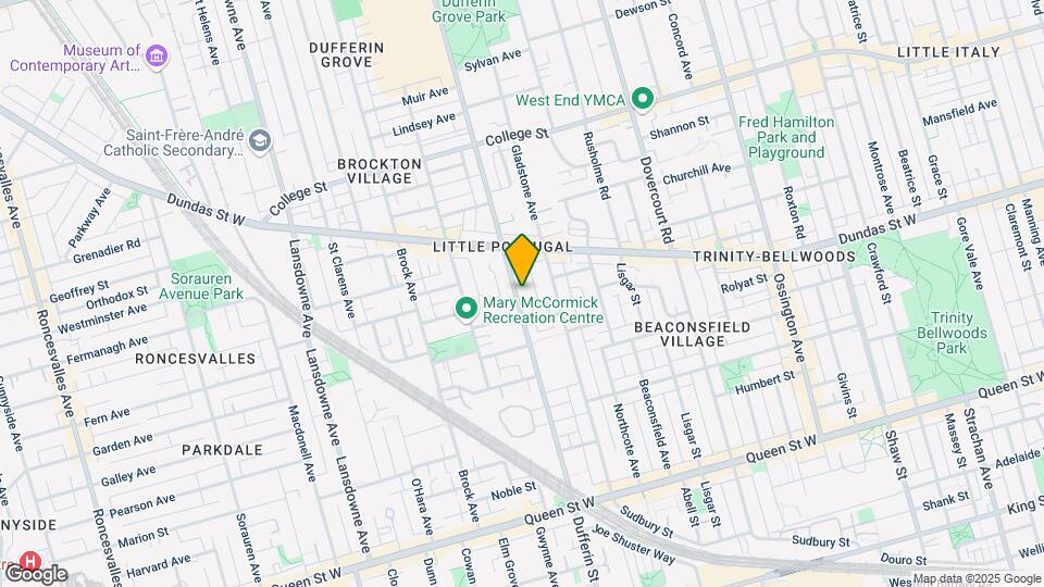 575 Dufferin St Map and Location Details