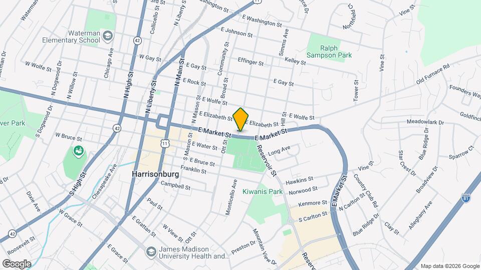 408 E Market St Map and Location Details