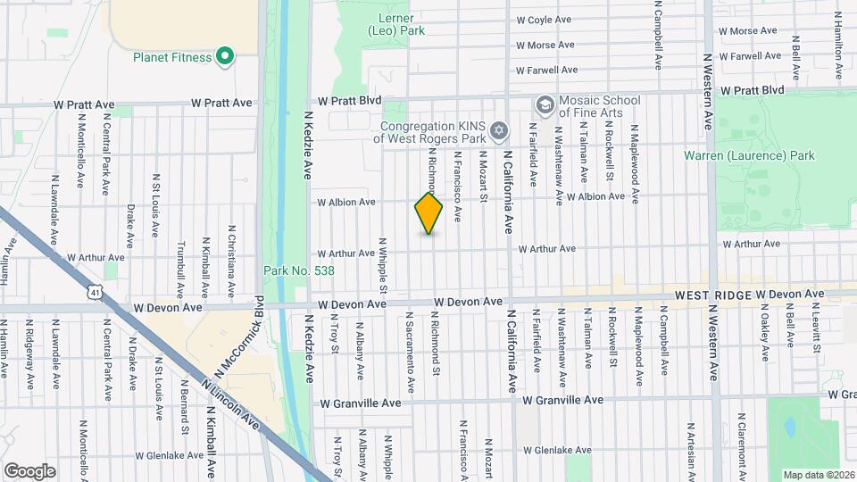 6508 N Richmond St Map and Location Details