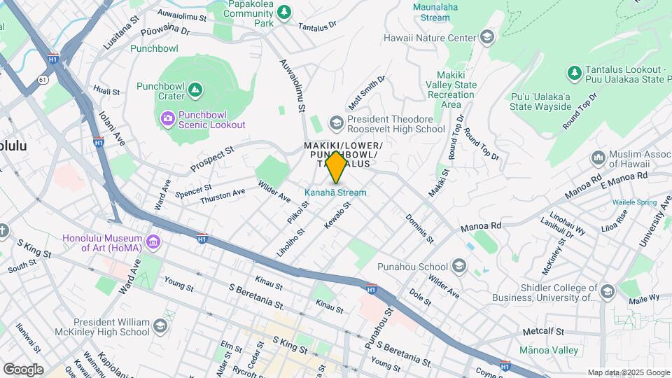 1654 Liholiho St Map and Location Details