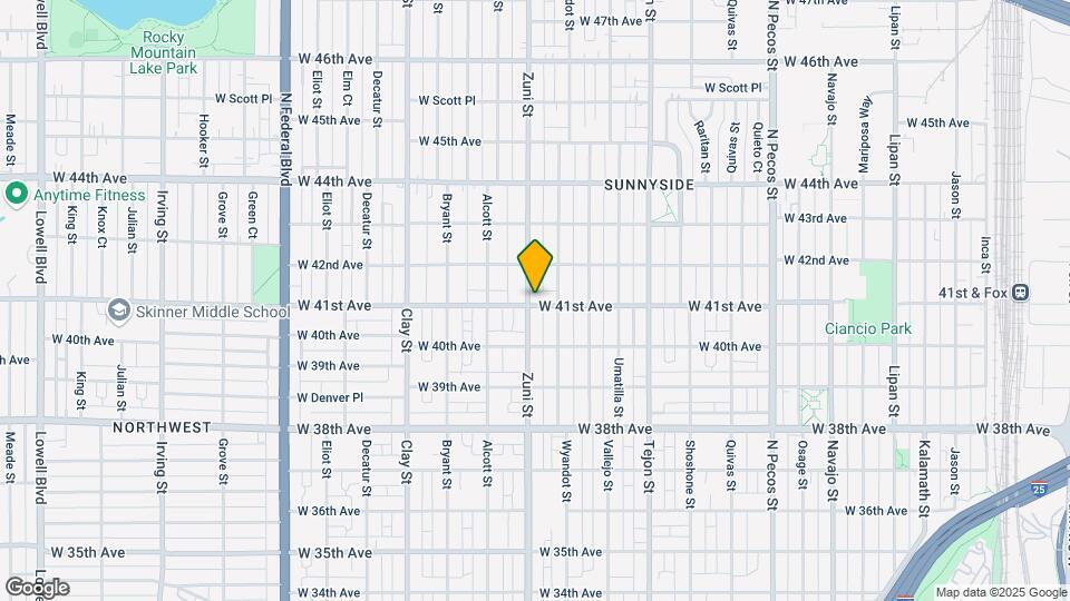 4106 Zuni St Map and Location Details
