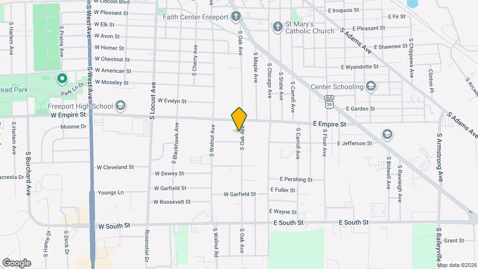 1330 S Oak Ave Map and Location Details