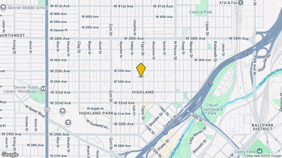 3409 Tejon St Map and Location Details