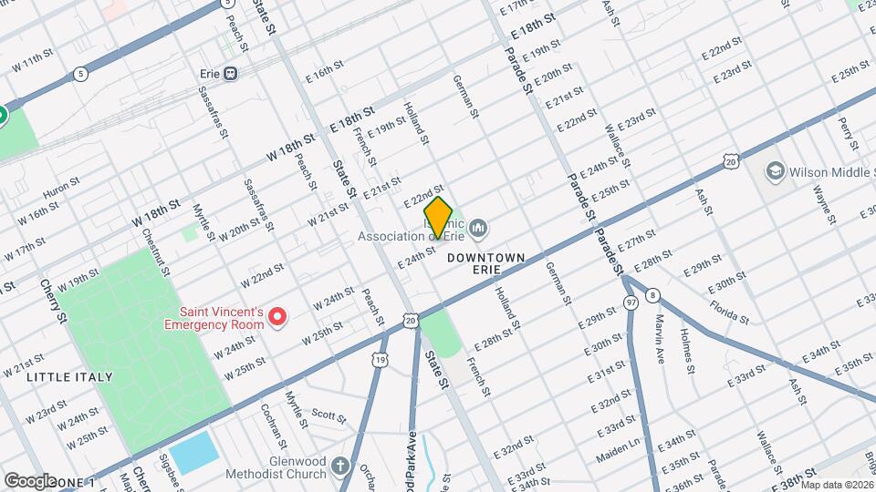 122 E 24th St Map and Location Details