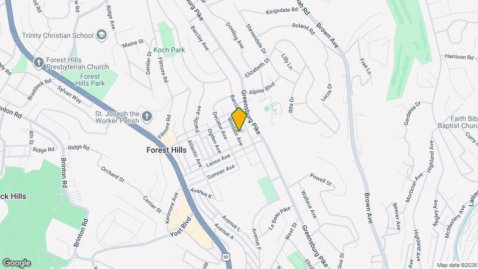 526 Windsor Ave Map and Location Details