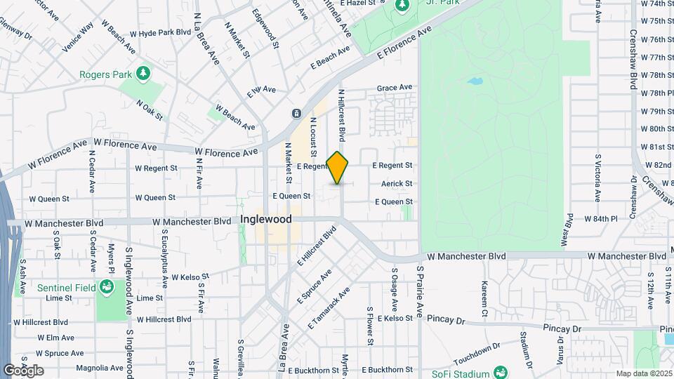 105 N Hillcrest Blvd Map and Location Details