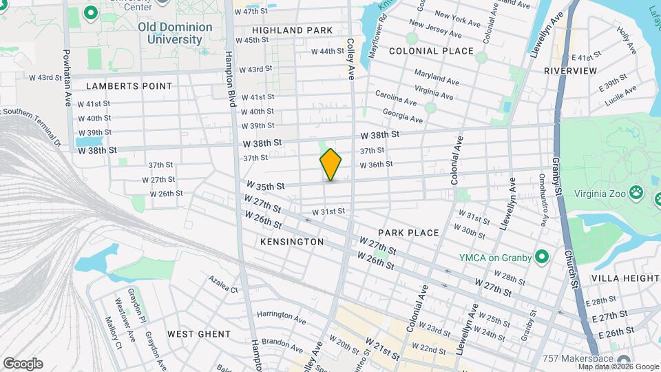 831 W 35th St Map and Location Details