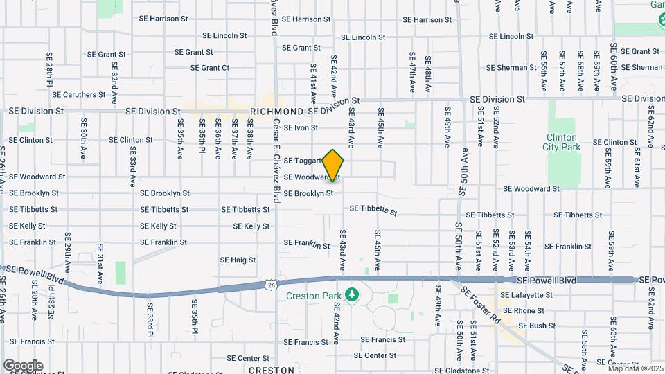 4157 SE Brooklyn St, Unit The Roost- Sunny 2B2b Map and Location Details