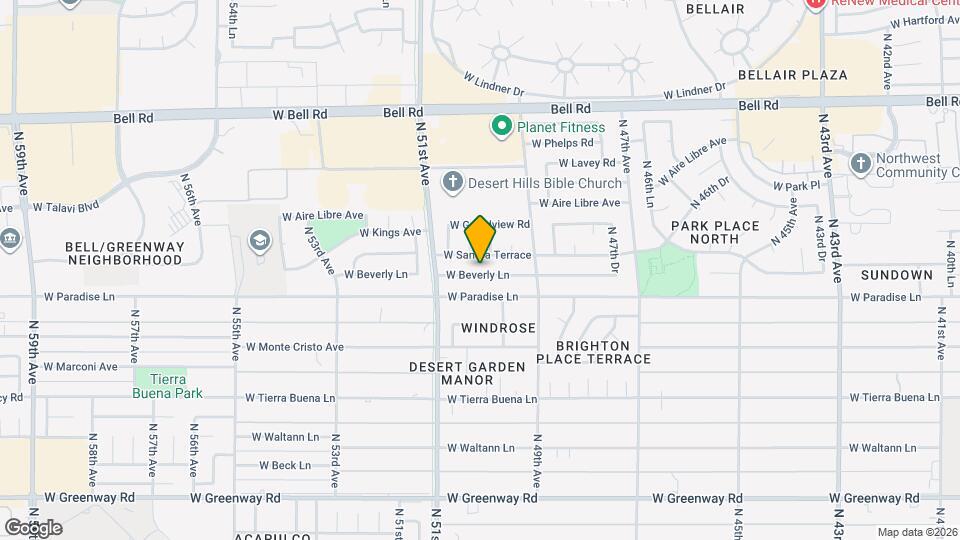 5010 W Beverly Ln Map and Location Details