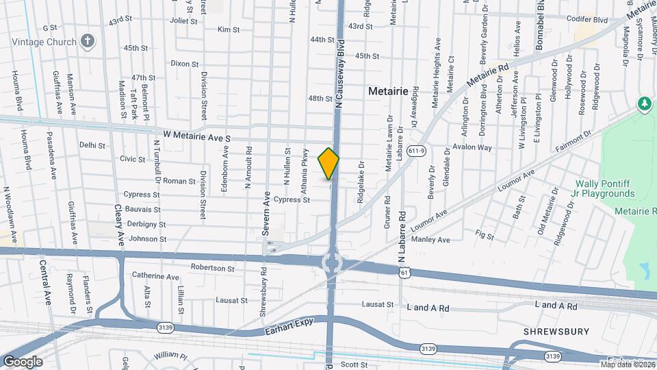 604 N Causeway Blvd Map and Location Details
