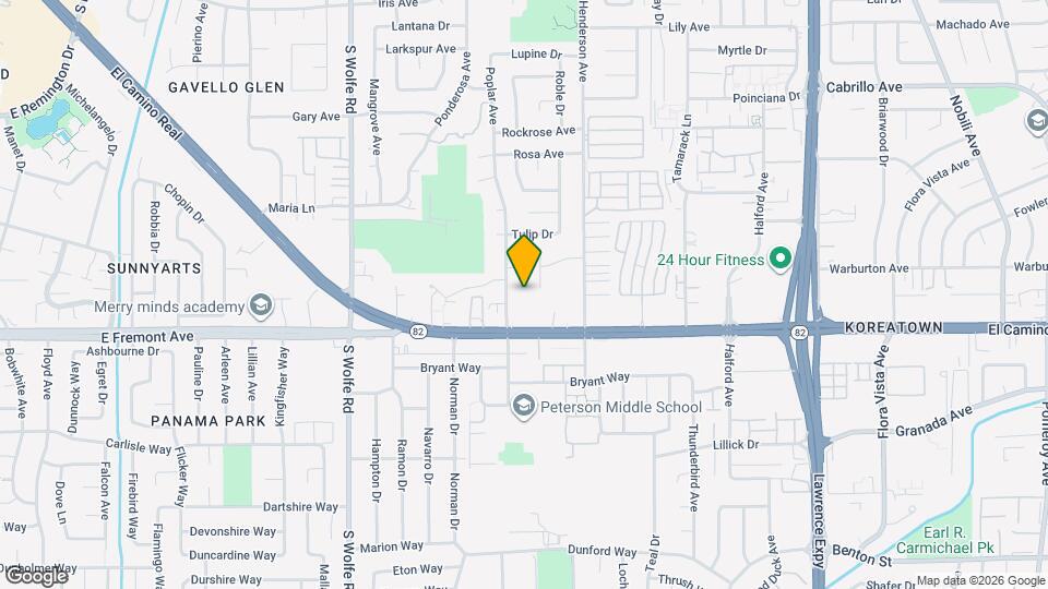 1284 Poplar Ave Map and Location Details