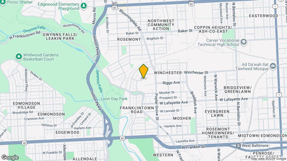 1107 N Longwood St Map and Location Details