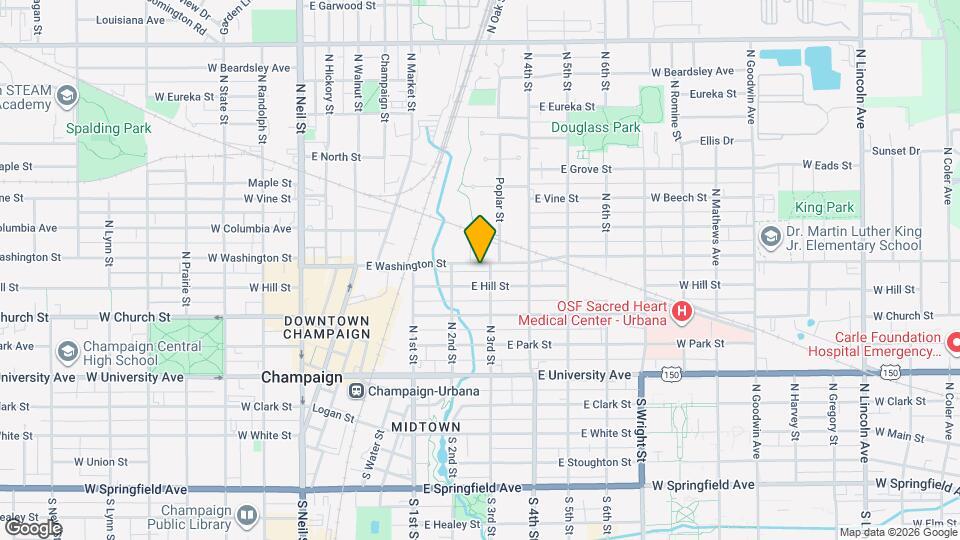 211 E Washington St Map and Location Details