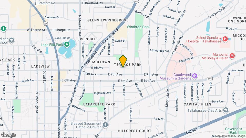 1344 Terrace St Map and Location Details