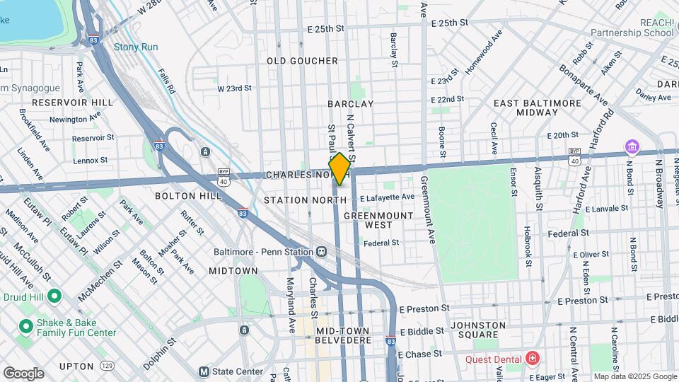 1815 St Paul St Mapa y Detalles de la Ubicación
