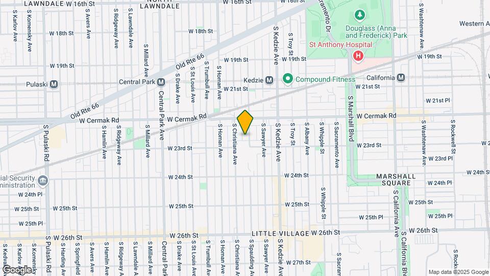 2242 S Spaulding Ave Map and Location Details