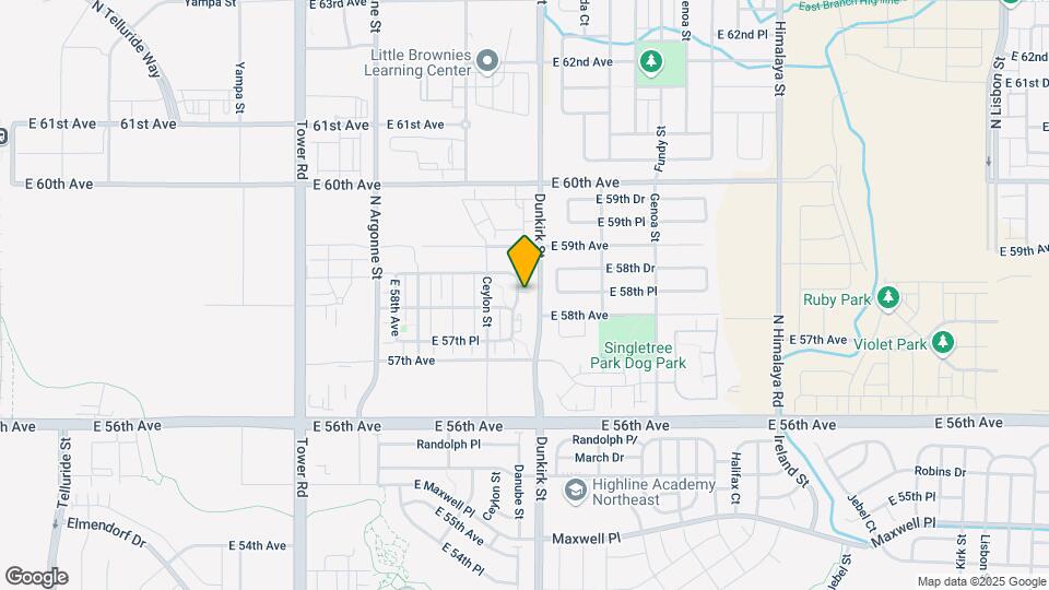 19229 E 58th Ave Map and Location Details