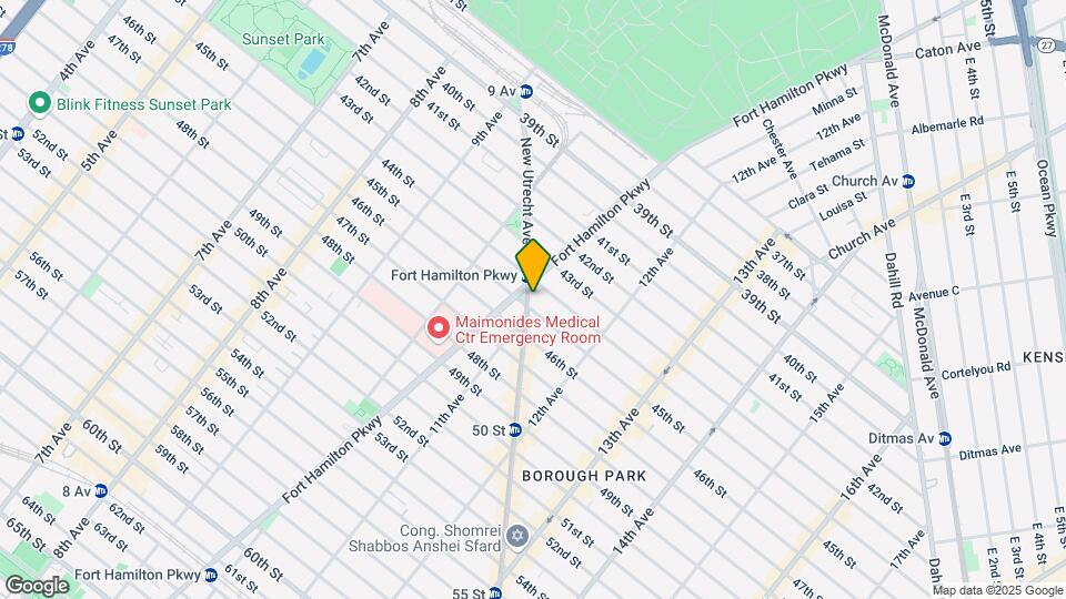 3BR 1BA 1100sft Floor Through Map and Location Details
