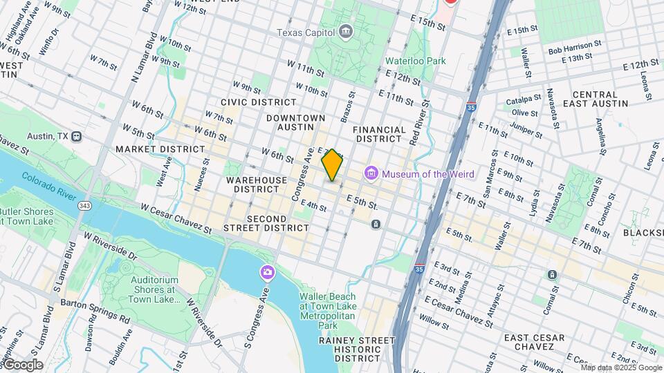 501 Brazos St Map and Location Details