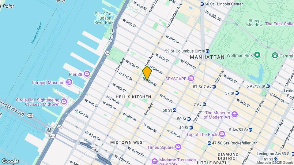 444 W 52nd St Mapa y Detalles de la Ubicación