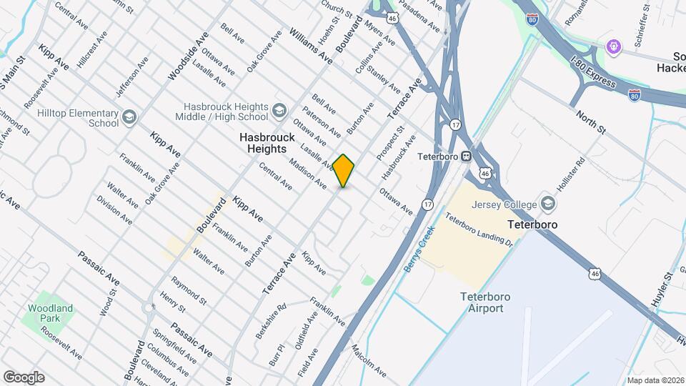 332 Terrace Ave Map and Location Details