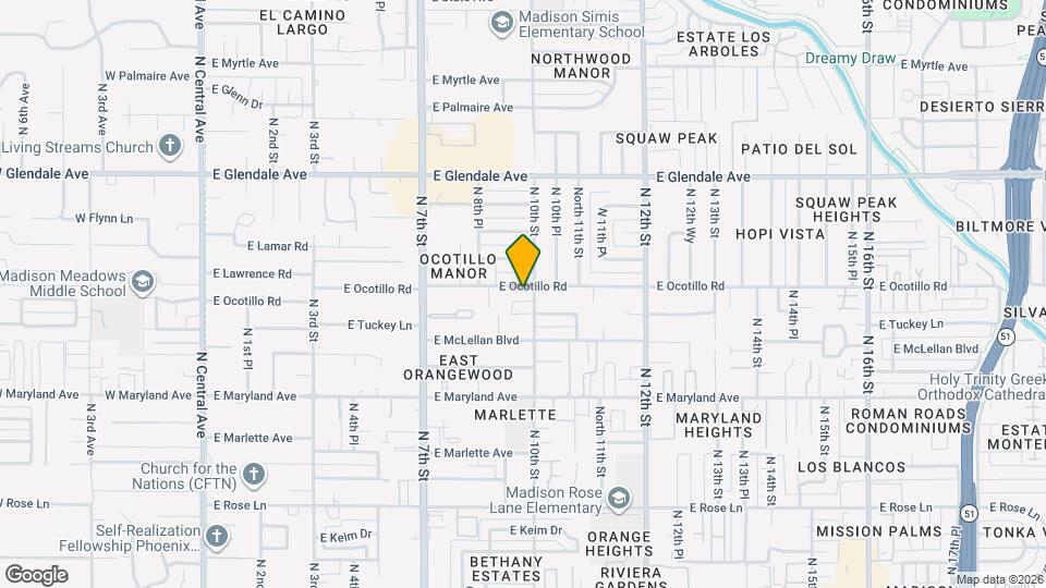 919 E Ocotillo Rd Mapa y Detalles de la Ubicación