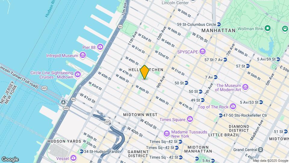 447 W 47th St Mapa y Detalles de la Ubicación