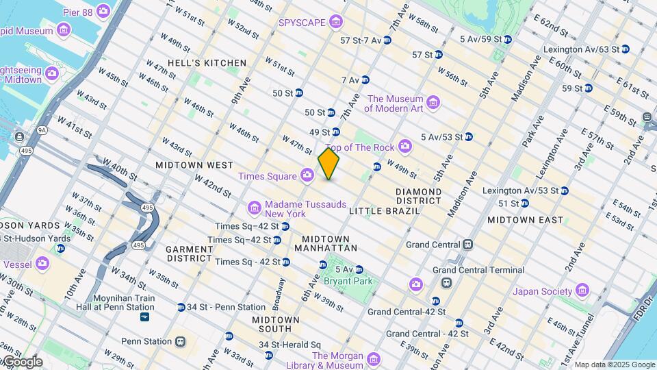 146 W 46th St Mapa y Detalles de la Ubicación