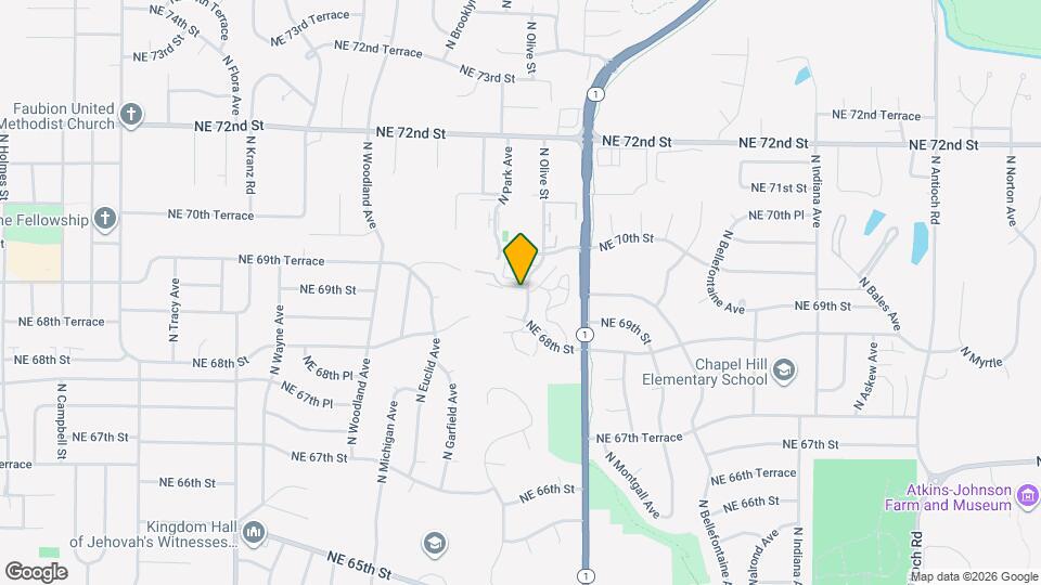 6836 N Olive St Map and Location Details