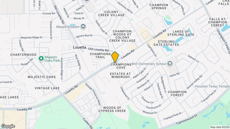 9610 Champions Cove Dr Map and Location Details