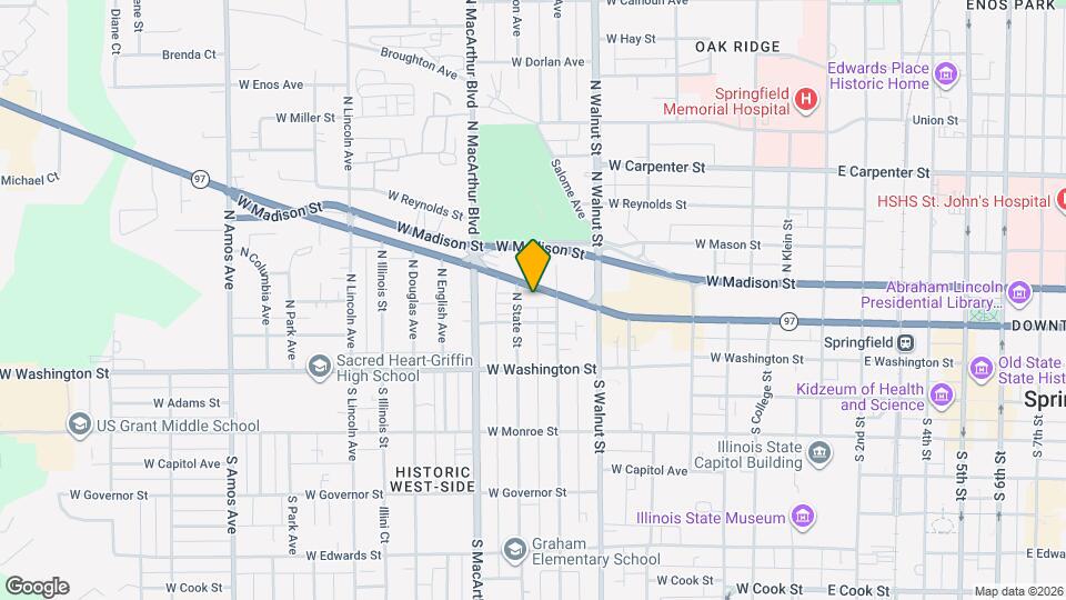 822 W Jefferson St Map and Location Details