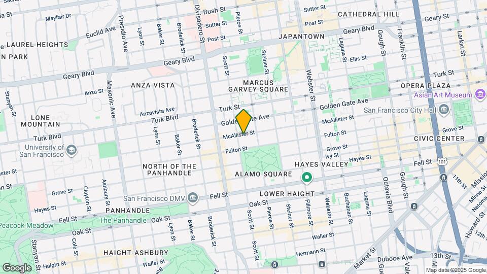 1471 McAllister St Map and Location Details