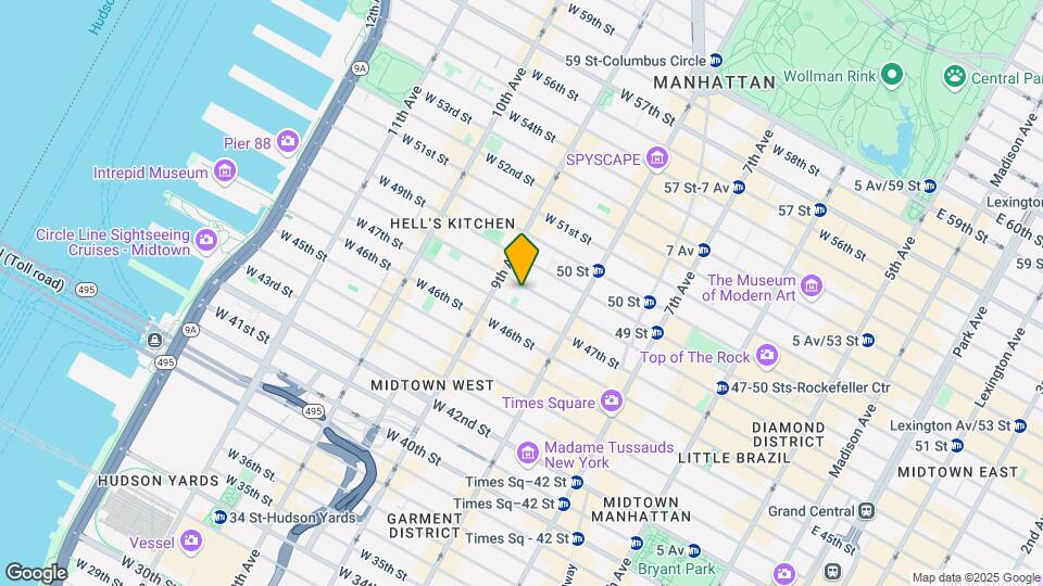 346 W 48th St Map and Location Details