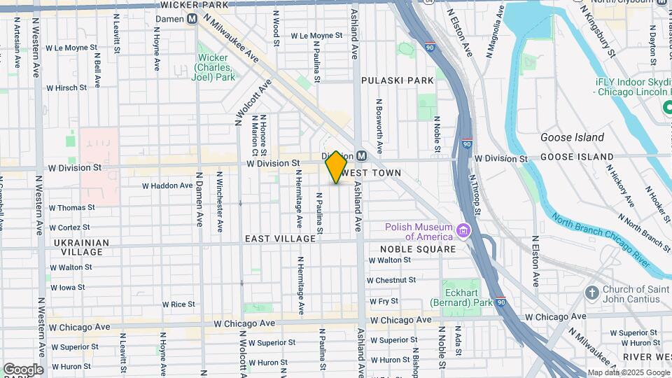 1085 N Marshfield Ave, Unit #3 Top Floor-Rooftop Map and Location Details