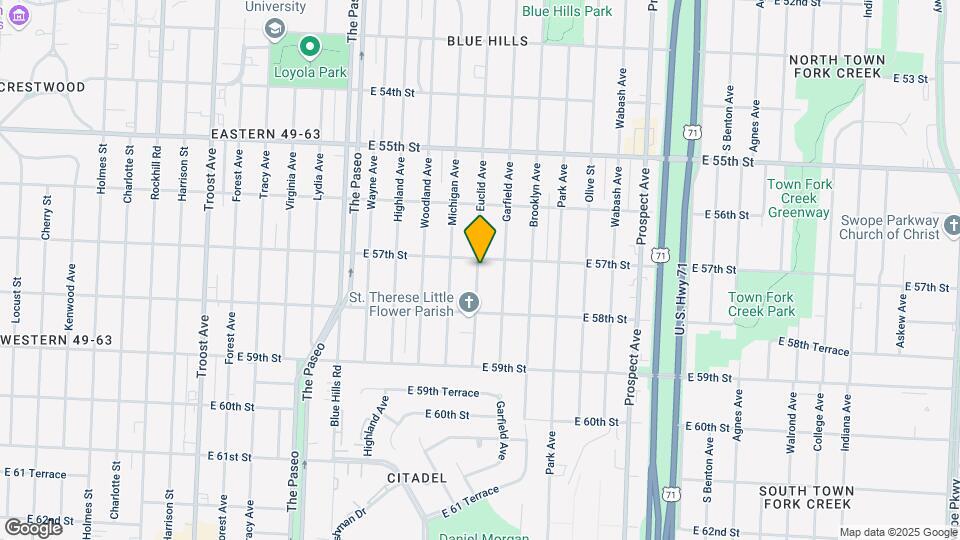 5707 Euclid Ave Map and Location Details