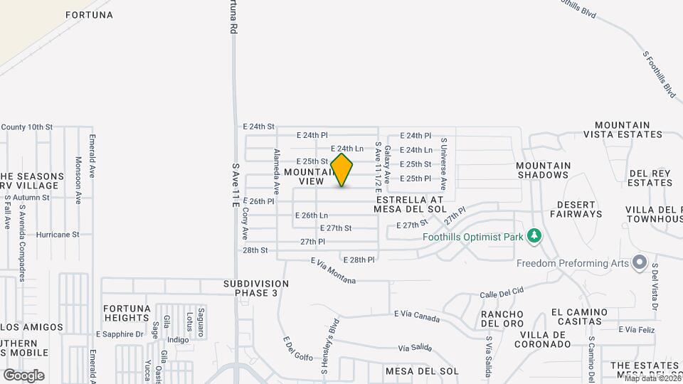 11387 E 26th St Map and Location Details