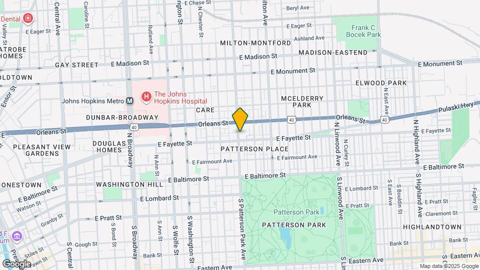 203 N Patterson Park Ave Map and Location Details