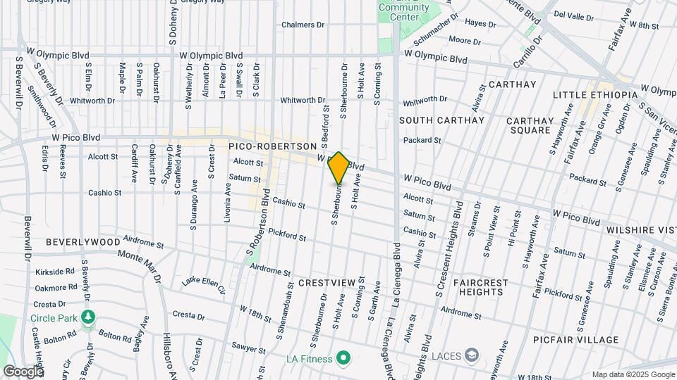 1447 S Sherbourne Dr-Unit -A Map and Location Details