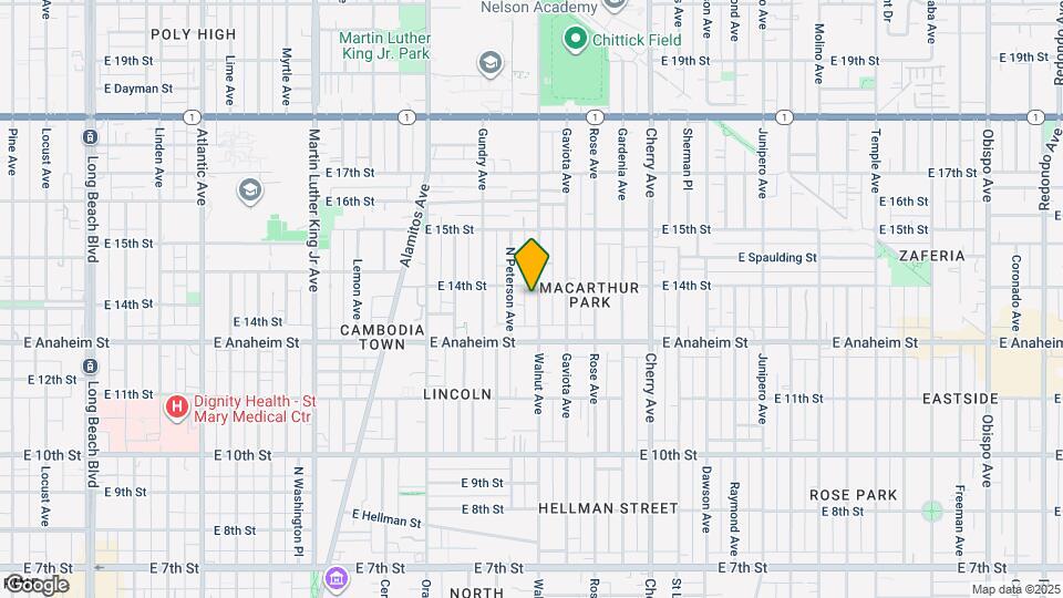 1343 Walnut Ave Map and Location Details