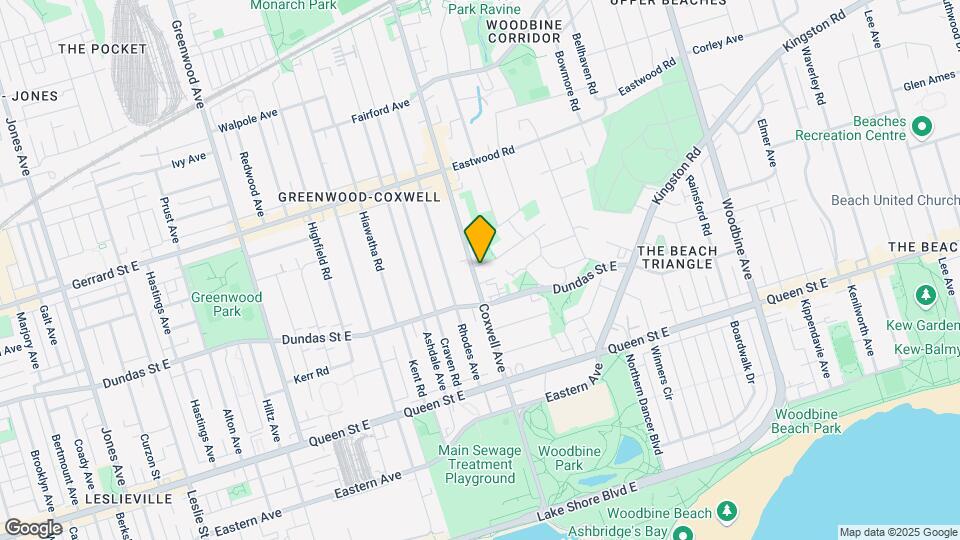 123 Coxwell Ave Map and Location Details