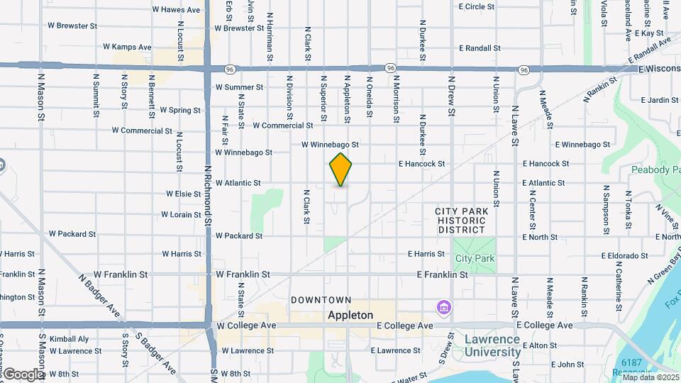 617 N Appleton St, Unit Upper Map and Location Details