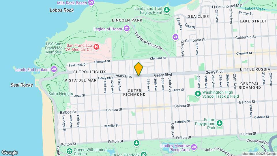 7415 Geary Blvd Map and Location Details