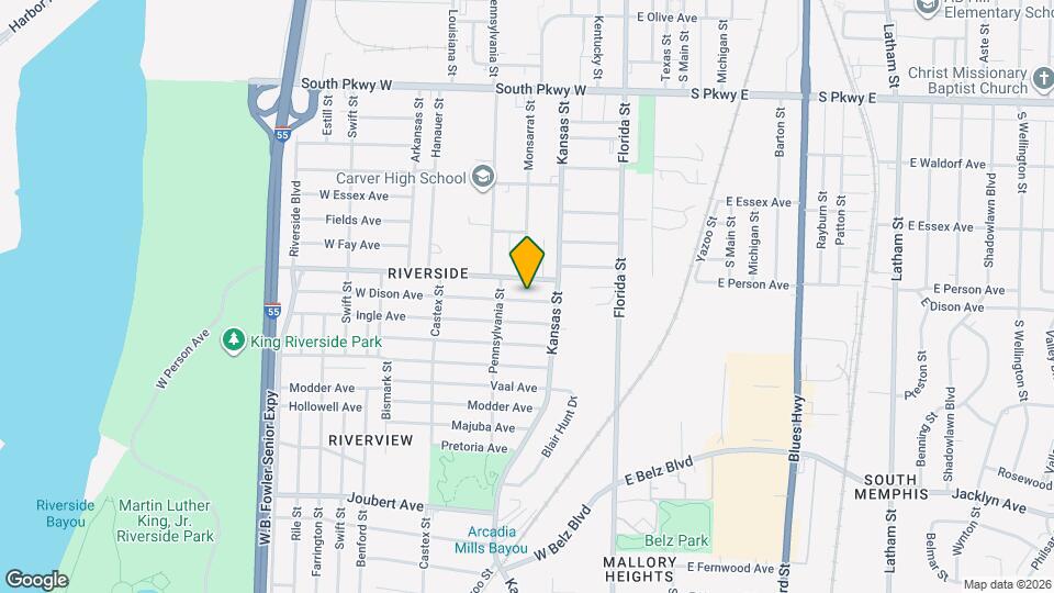 106 W Dison Ave Map and Location Details